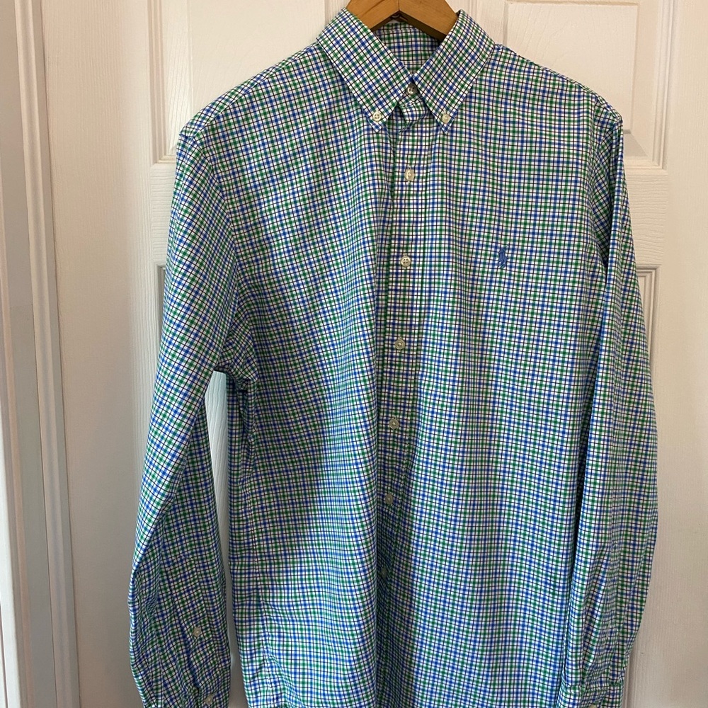 Ralph Lauren Blue and Green Plaid Shirt
